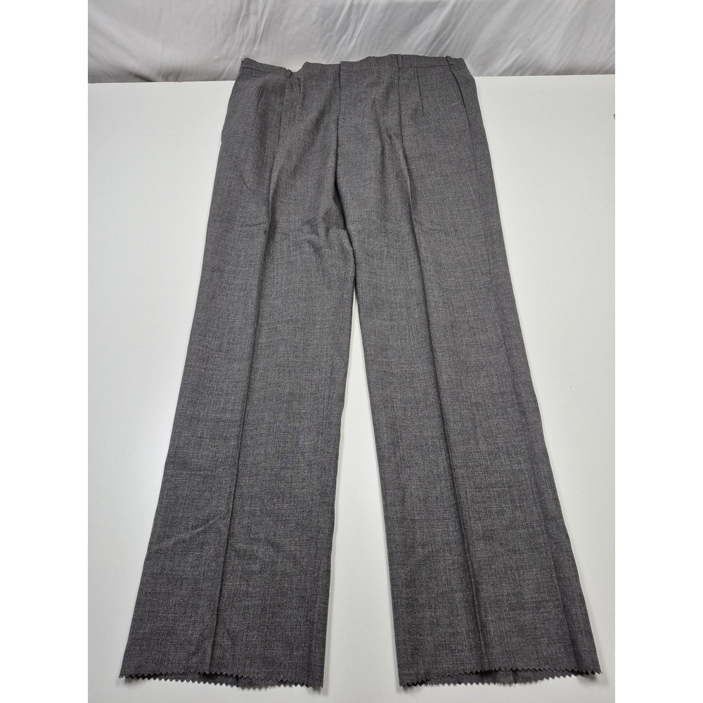 VTG Racquet Club Dress Pants Mens 44x36 Gray Wool Pleated Straight Unhemmed USA